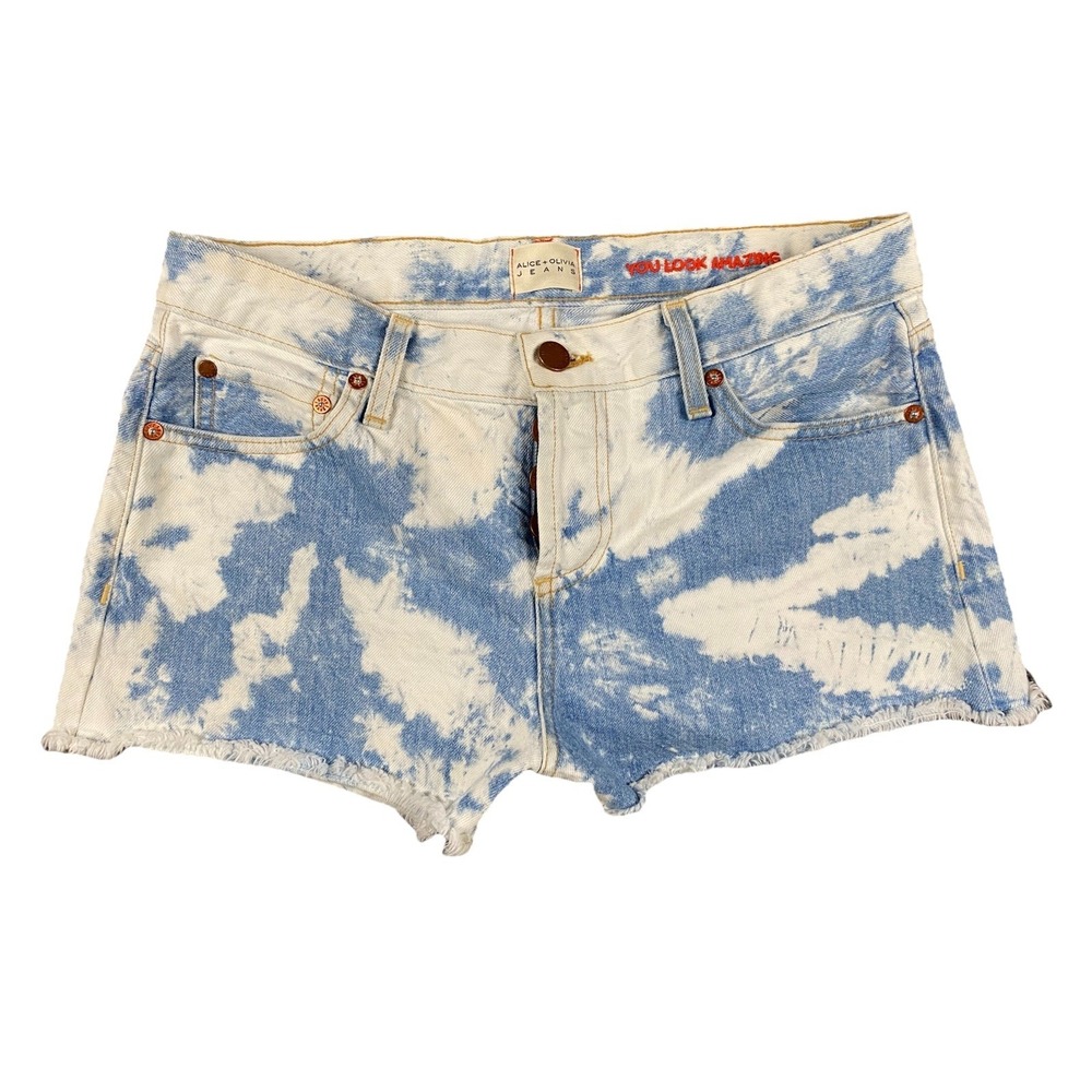 ALICE + OLIVIA You Look Amazing Be Groovy Amazing Mid-rise Vintage Shorts 28